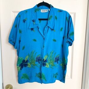 Blue California crush Hawaiian button up